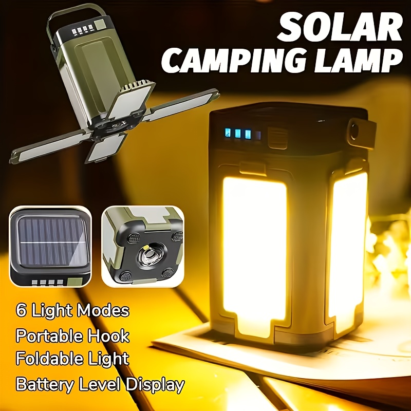 Outdoor Lighting Solar - Solarbetriebene Tragbare Campinglampe mit Solarladung, Faltbar,