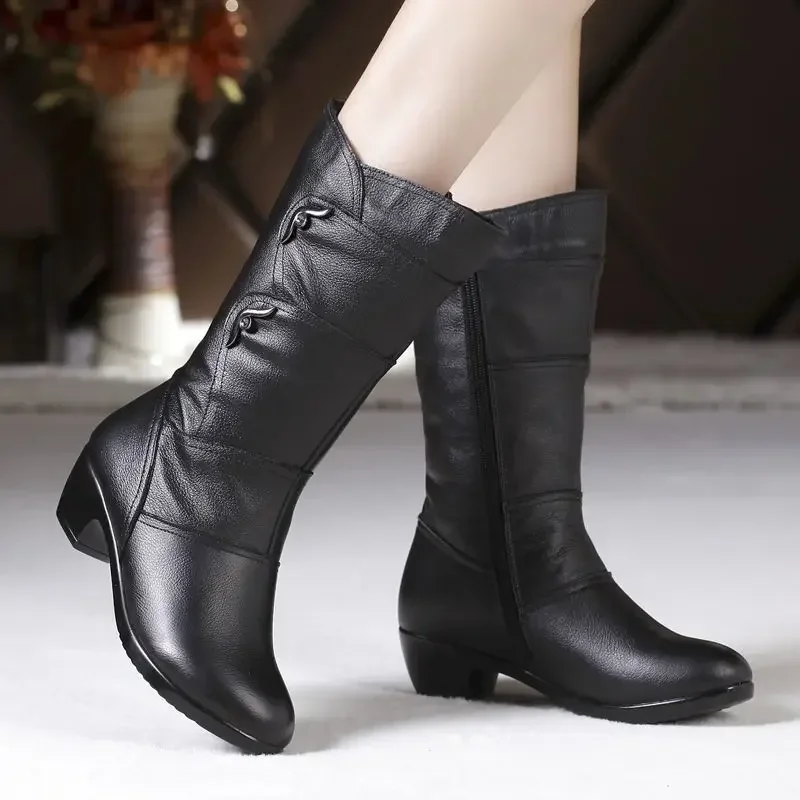Outdoor Lighting Globes - 2024 Mittelhohe Stiefel Winter Damen Koreanischer