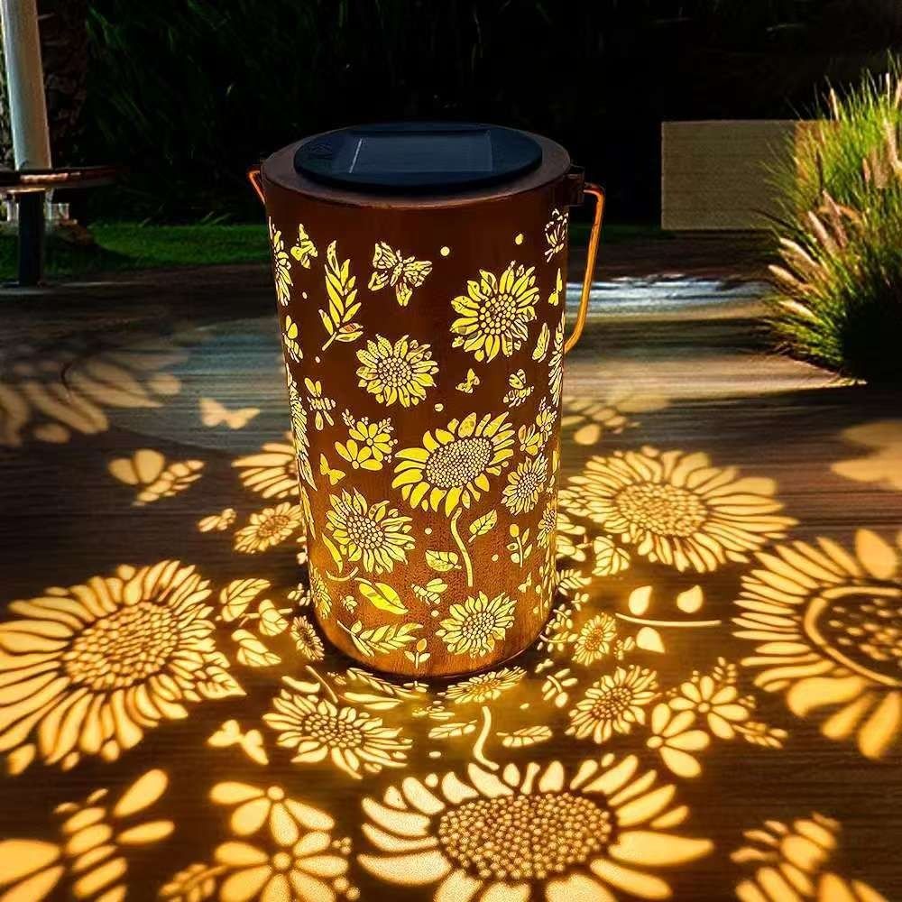 Outdoor Lighting Globes - Sonnenblumenlicht und Schattenlicht, wasserdichte Außenleuchte, solarbetrieben,