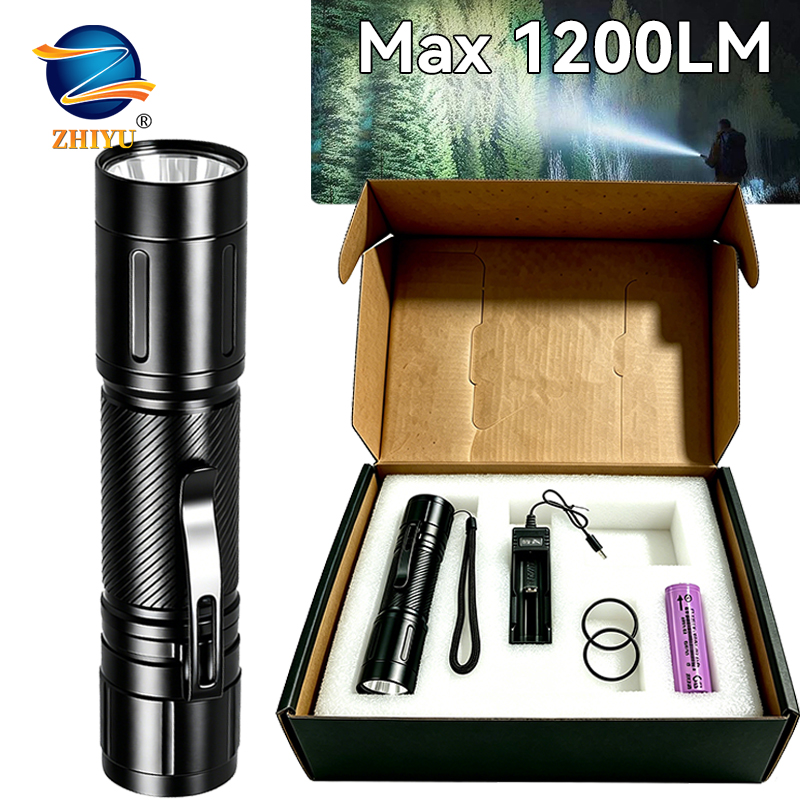 Outdoor Lighting Permanent - 1200LM LED-Taschenlampe mit Festfokus, Leistungsstarker Scheinwerfer