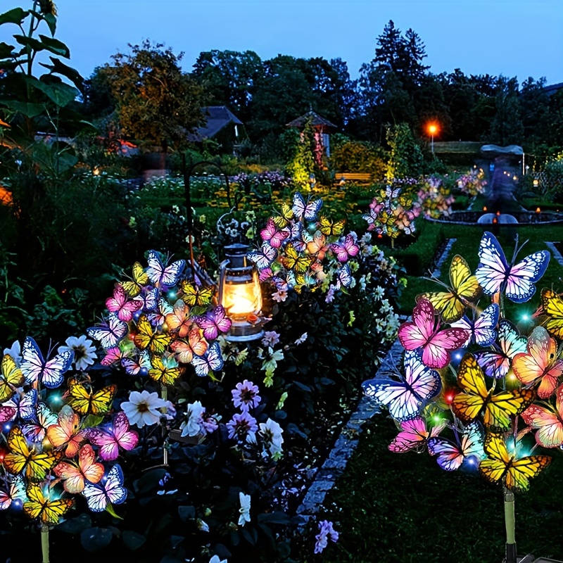 Outdoor Lighting Permanent - Solar-LED-Schmetterlings-Gartenleuchten, wasserdicht, bunt, für den Außenbereich,
