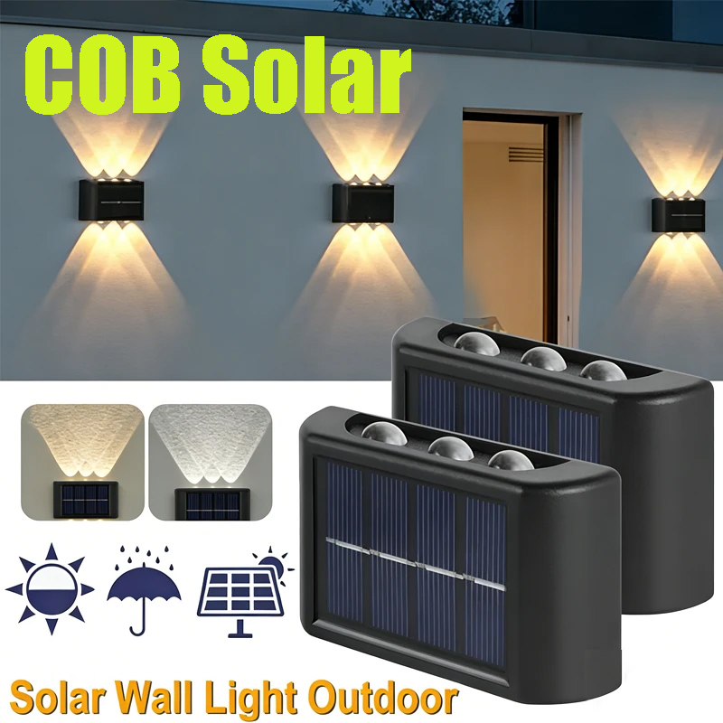 Outdoor Lighting Solar - COB Solar-Wandleuchte für Außenbereich, Wasserdichte Solarleuchten
