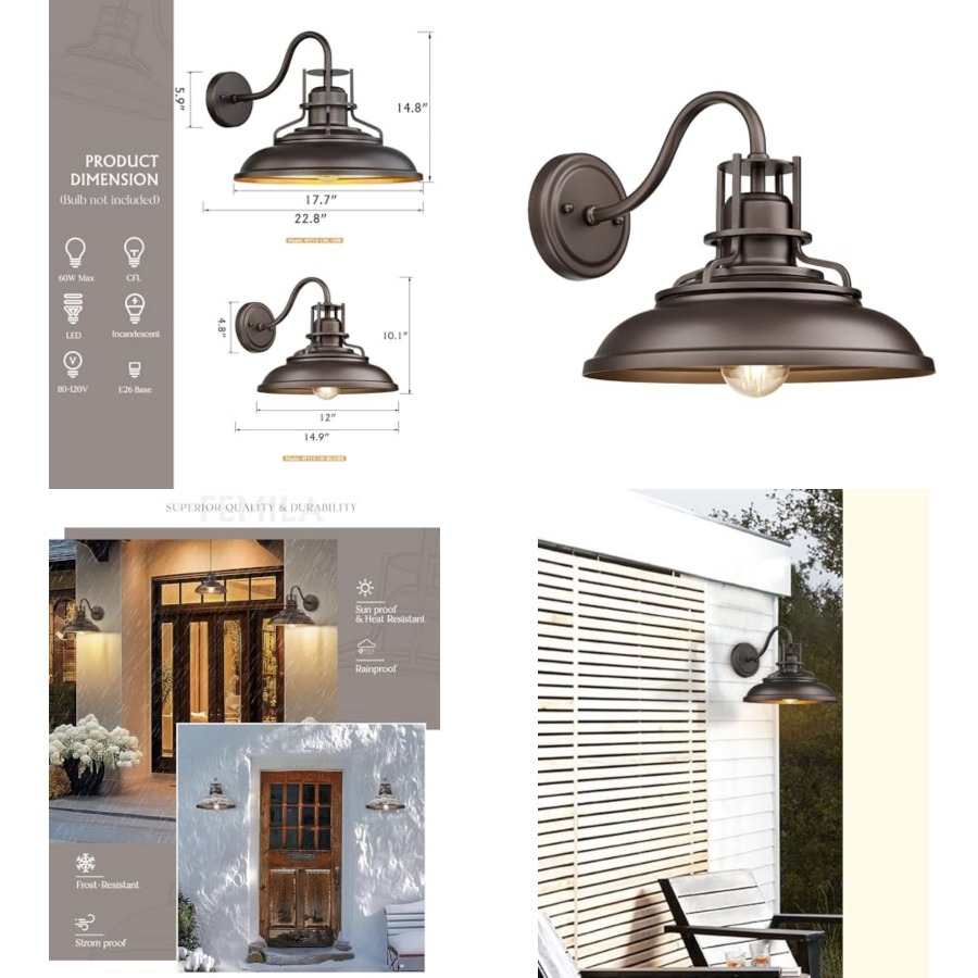 Lighting Fixture Outdoor - Außenleuchte im Scheunenstil, Vintage Bauernhaus-Außenbeleuchtung, Außenwandleuchte