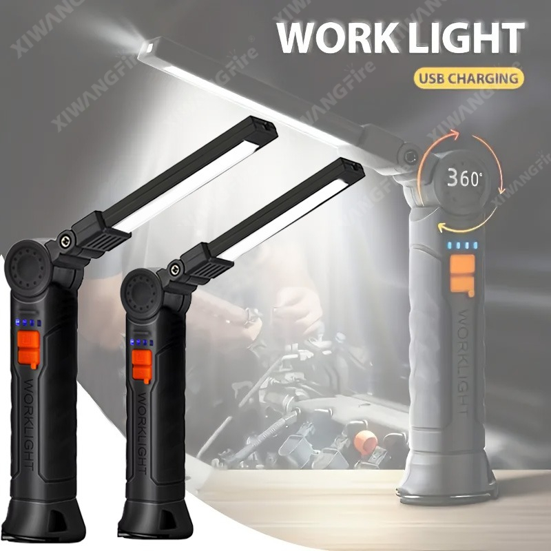 Outdoor Lighting Permanent - Wiederaufladbare LED-Taschenlampe, Arbeitsleuchte mit Magnet und