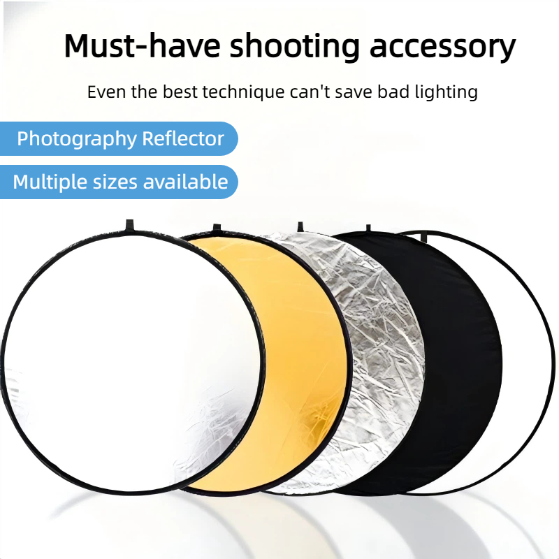 Outdoor Lighting In Photography - 2-in-1 Doppelseitiger Gold-Silber-Reflektor Tragbares Faltbares Lichtpanel