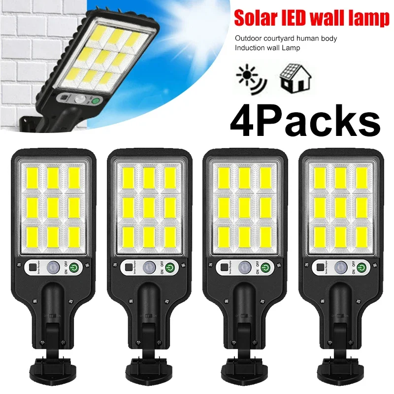 Outdoor Lighting Solar - Leistungsstarke LED-Solar-Außenwandleuchte Wiederaufladbare Induktions-Solargartenleuchte für Terrasse,