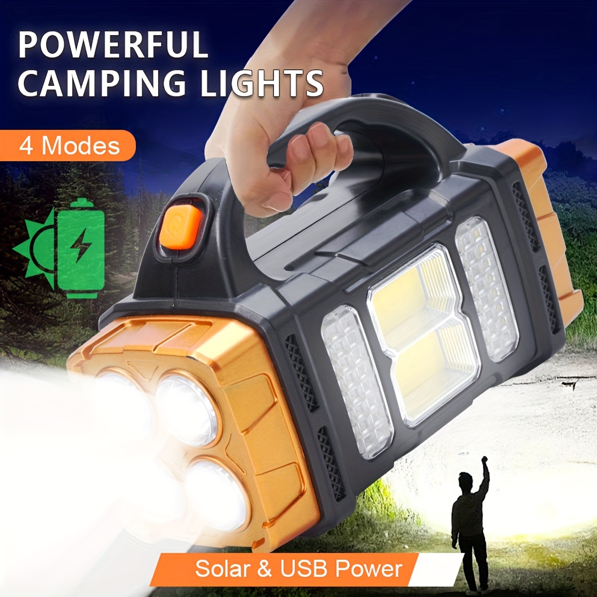 Outdoor Lighting Permanent - Neue verbesserte wiederaufladbare Hochleistungs-Solar-LED-Taschenlampe mit Powerbank,