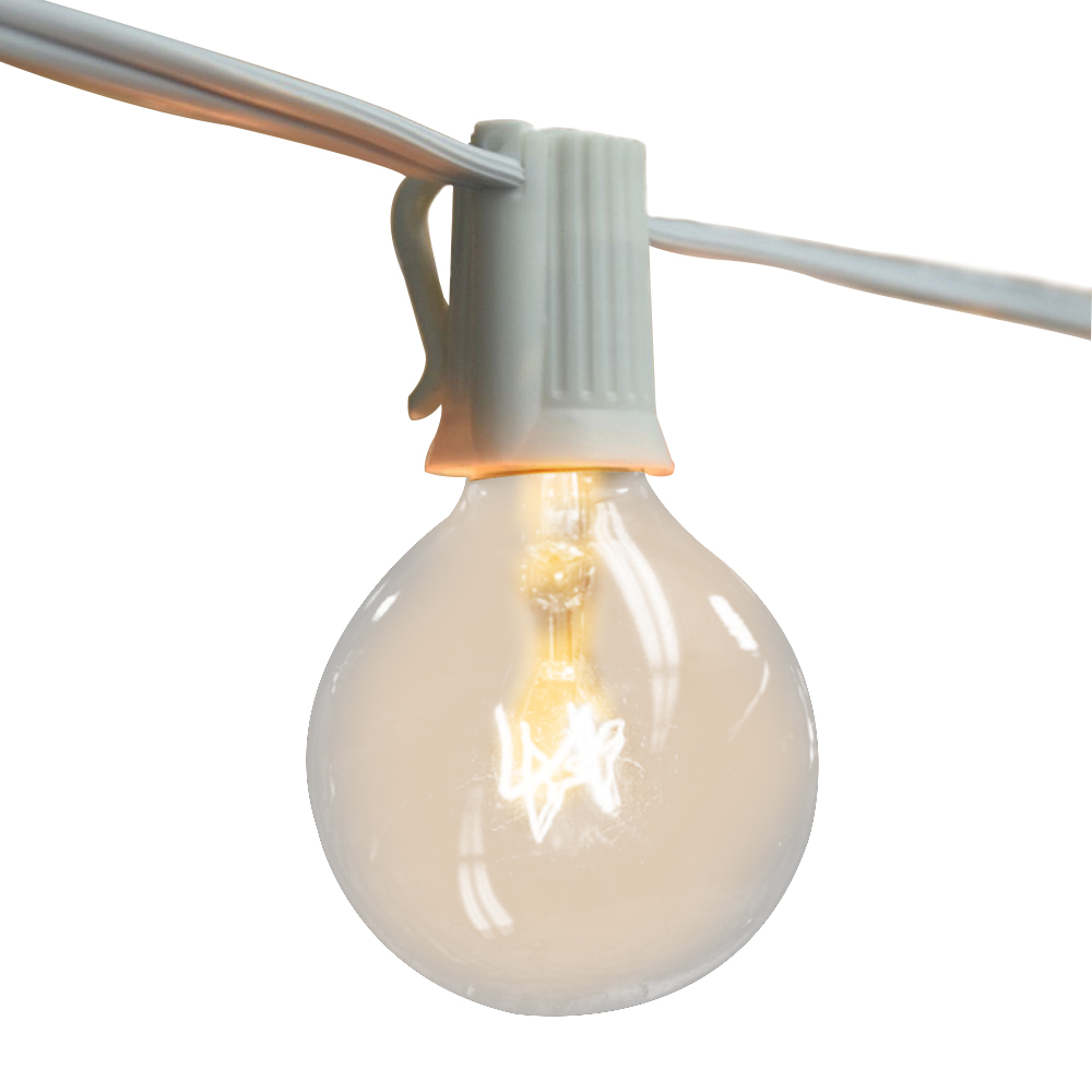 Outdoor Lighting Globes - Vintage G40 Klarglas-Glühbirnen-Lichterkette 8M Länge 25