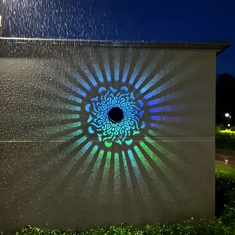 Outdoor Lighting Globes - Solar-LED-Wandleuchte Mandala-Projektionslaterne Wasserdichte Außenbeleuchtung für Hof