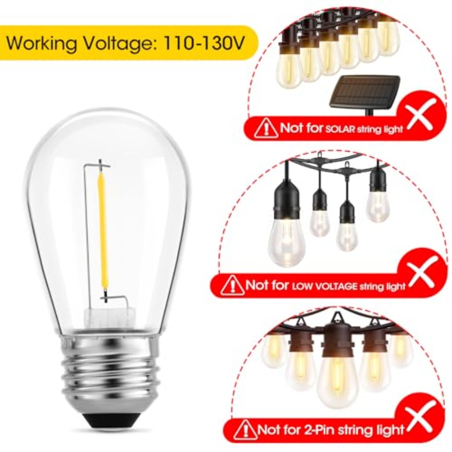 36er-Pack S14 LED-Glühbirnen f – Outdoor Lighting Replacement Bulbs Bewertung und Preis