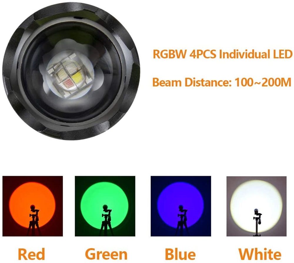 Zoom 4-Farben-LED-Taschenlampe – Outdoor Lighting In Photography Bewertung und Preis