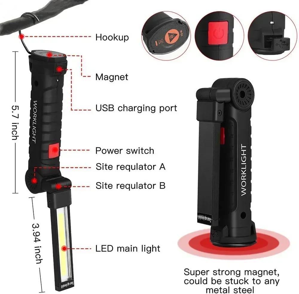 LED COB Taschenlampe USB wiede – Lighting Fixture Outdoor Bewertung und Preis